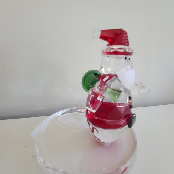 NIB PartyLite Crystal Santa Tealight Holder & Red Velve - Picture 6 of 6